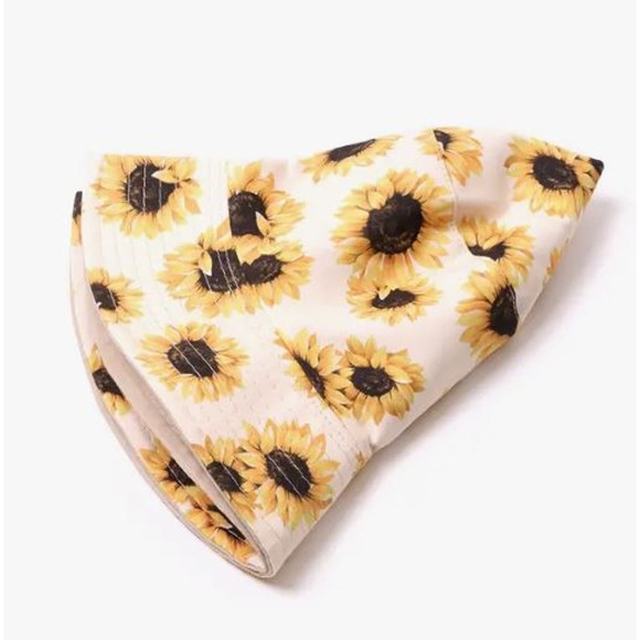 Sunflower Cotton Bucket Hat Beige Yellow - Picture 4 of 5